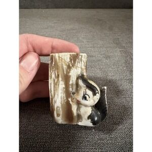 Vintage Porcelain Skunk Squirrel Toothpick Match Holder Made in Japan Kitsch 2"